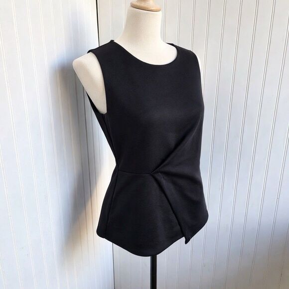 White House Black Market Knit Sleeveless Asymmetrical Drape Zip Top Women's 2 - Picture 2 of 8
